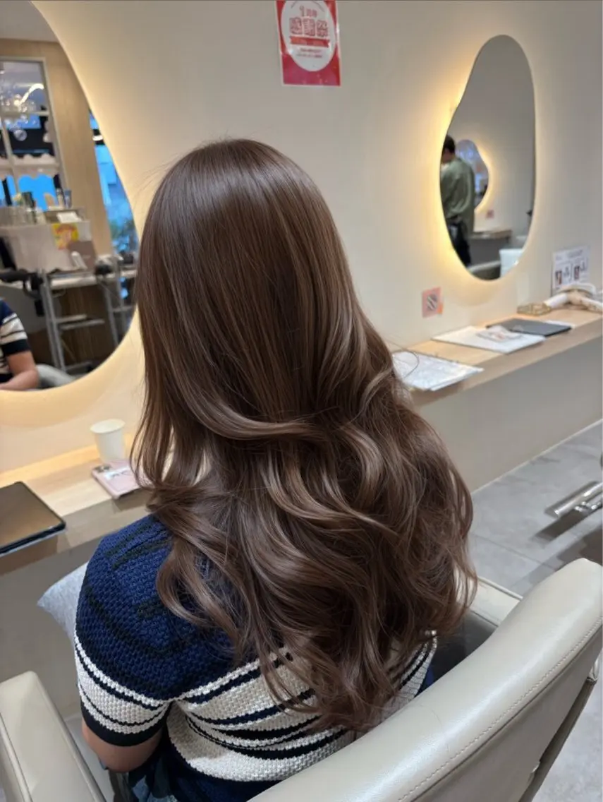 ロング カラー ベージュカラー オリーブベージュ レイヤーカット カット ヘアカラー レイヤー/メンズ /パーマ/佐藤のヘアスタイル