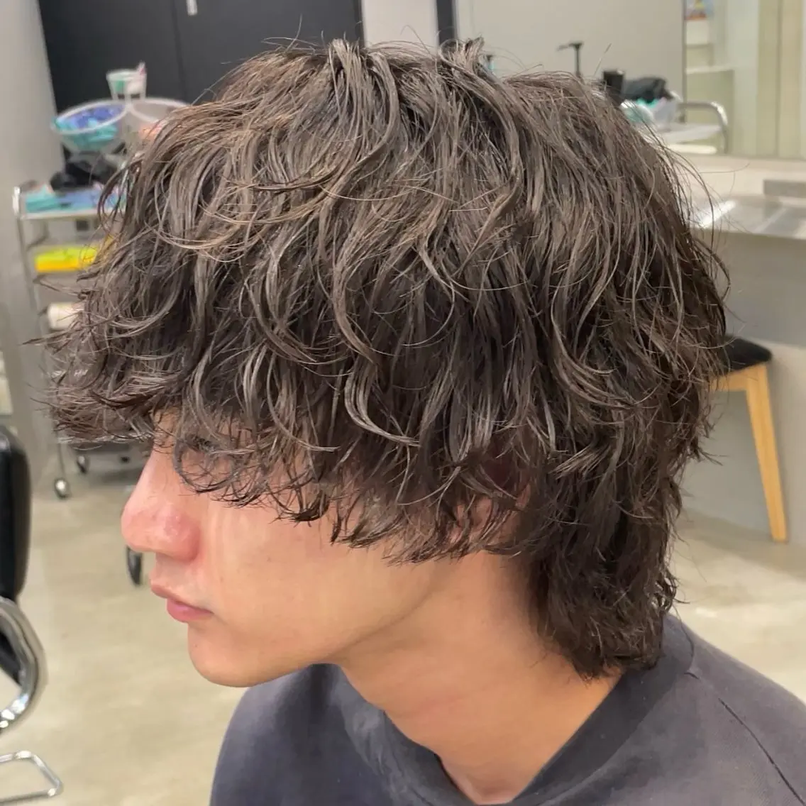 ミディアム パーマ ヘアアレンジ メンズ fifth 石川 凪のヘアスタイル