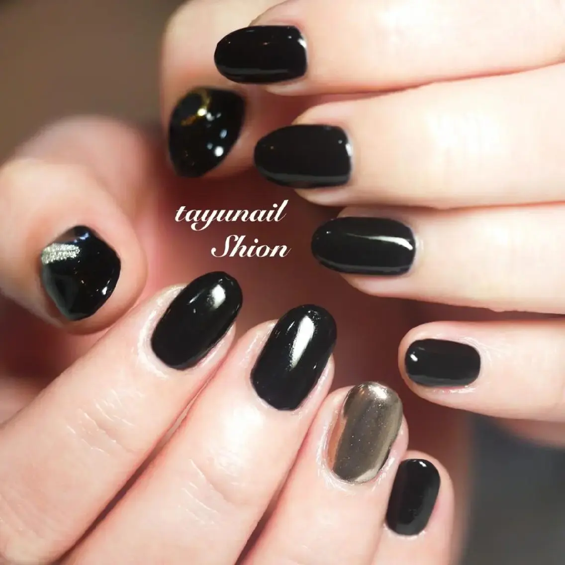 ネイル ブルー ジェルネイル ミラーネイル パラジェル 春ネイル ネイルサロン 【たゆnail】のネイルデザイン