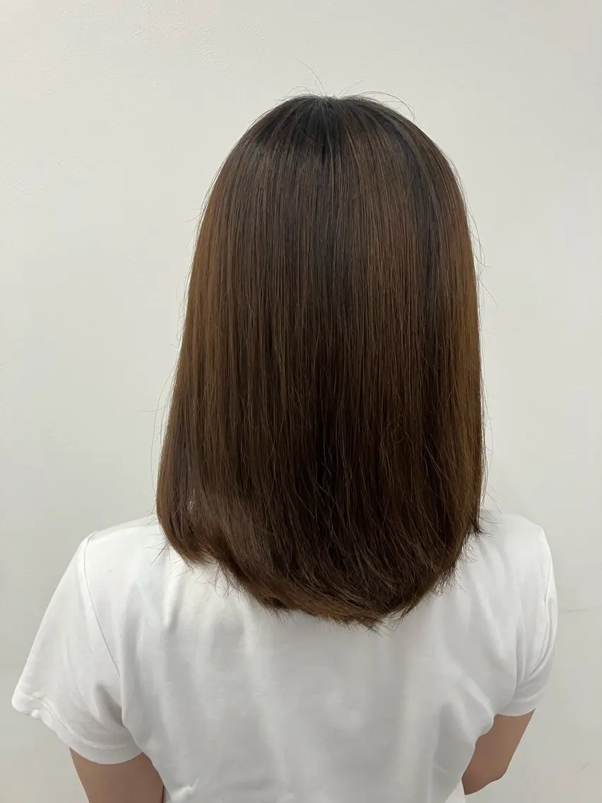 セミロング カラー ヘアアレンジ 💓色落ちまで綺麗な 垢抜けカラー💓のヘアスタイル