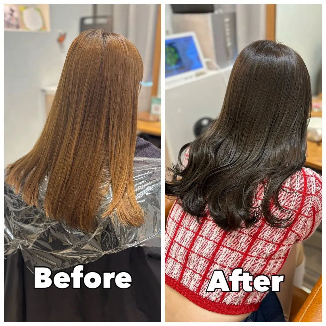 ロング カラー カット ヘアカラー トリートメント 【完全個室】髪質改善 暖色カラー/山崎唯奈のヘアスタイル