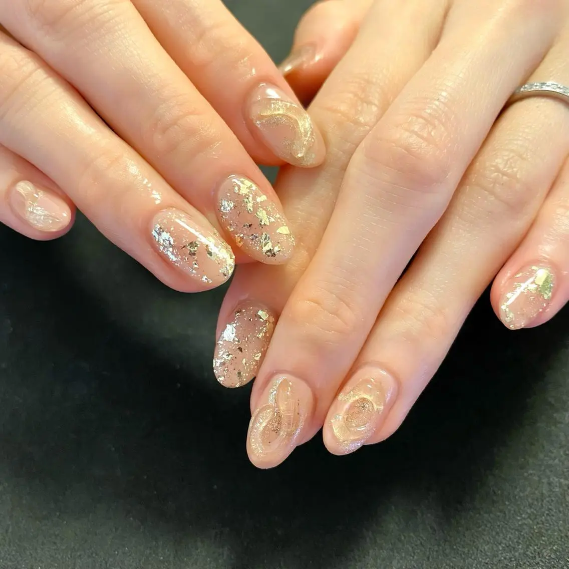 ネイル 持ち込み ニュアンスネイル ブライダルネイル nail*157 .のネイルデザイン
