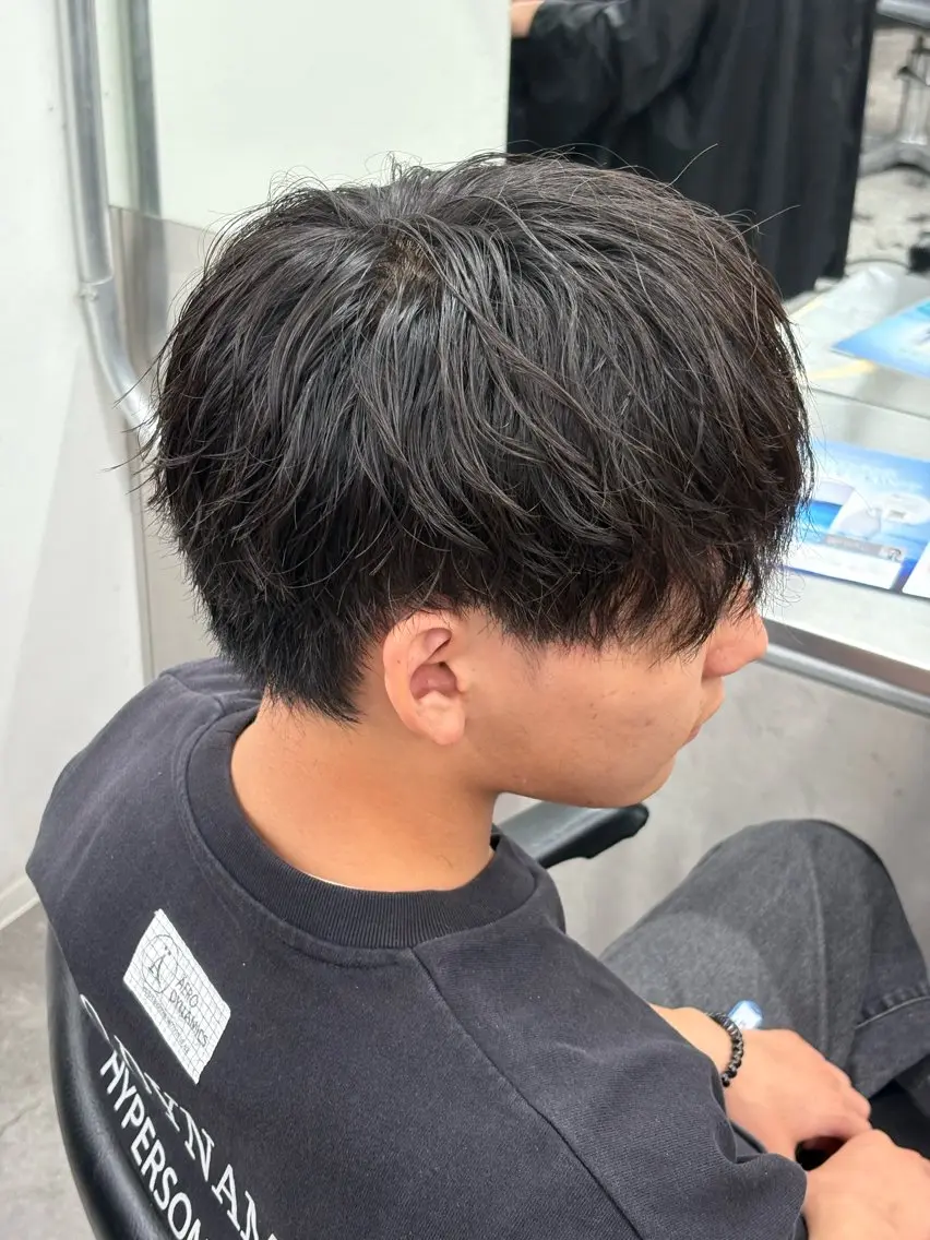 ミディアム カラー パーマ メンズ カット ヘアセット 🔥最強メンズ特化/ パーマの達人🔥風見のヘアスタイル