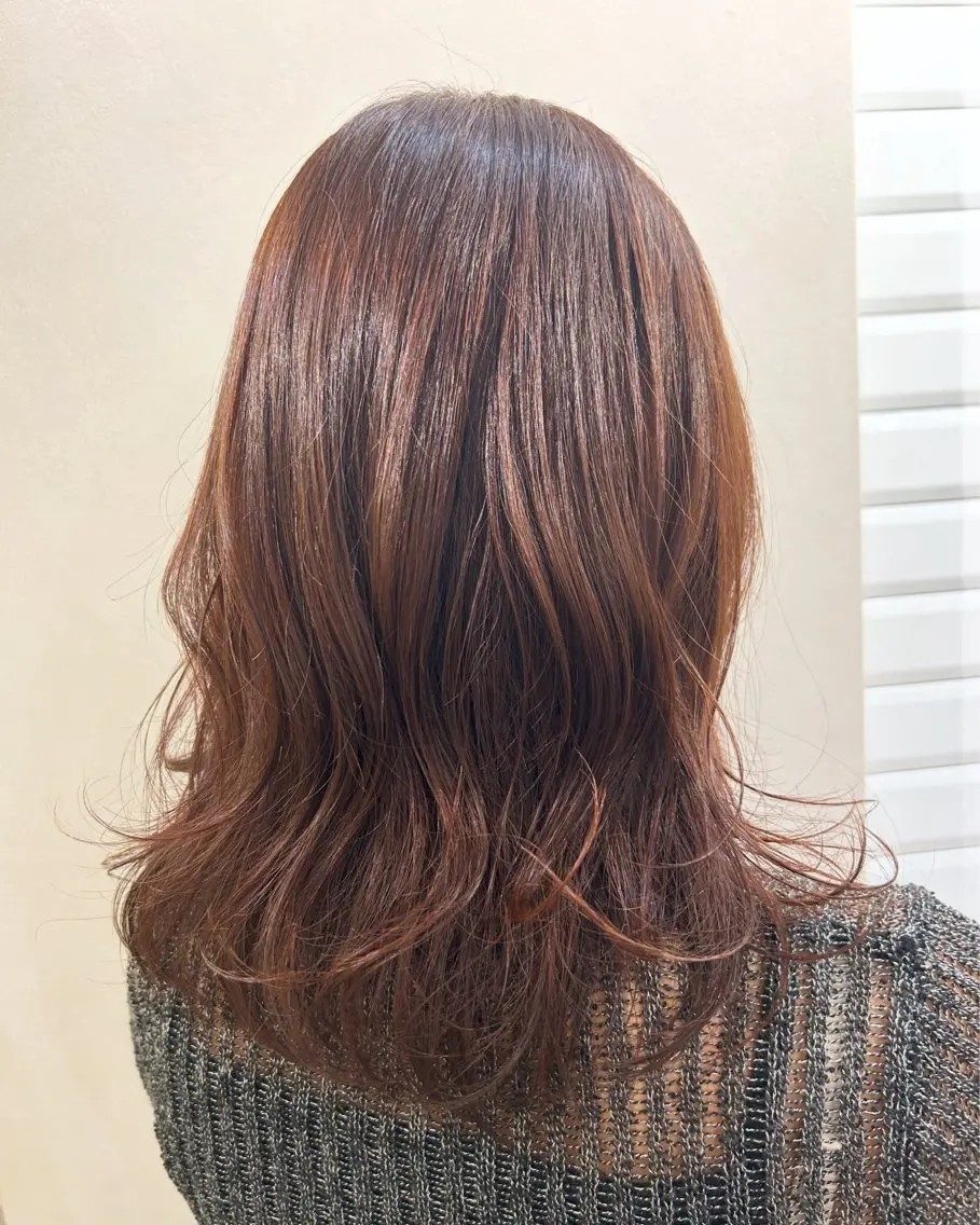 ロング カラー ブラウンカラー レッドカラー レッドブラウン hubhair レイヤー/透明感のヘアスタイル