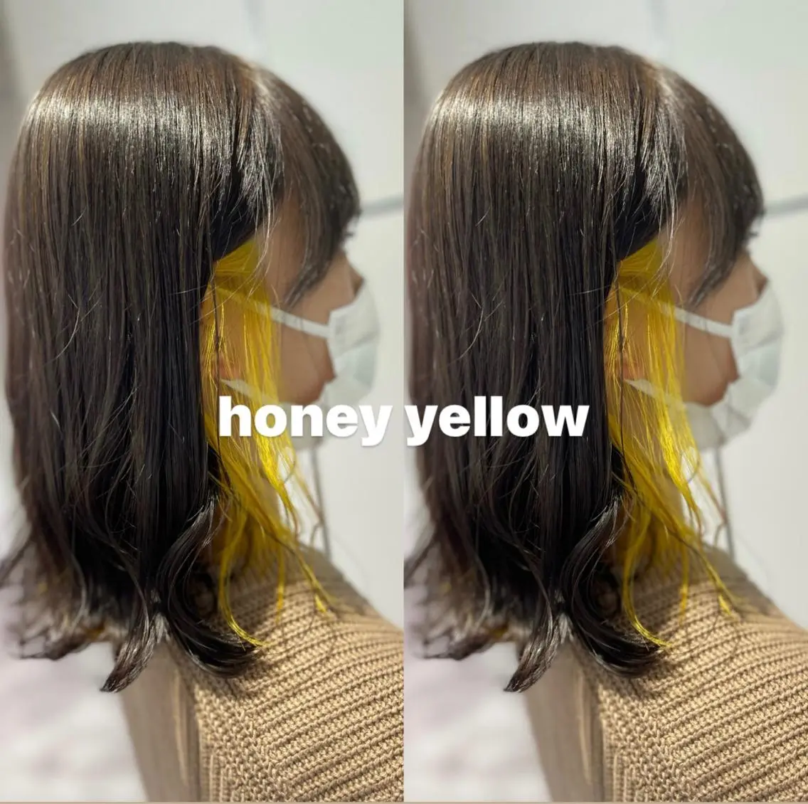 カラー バレイヤージュ 黒髪 ブリーチ ブルーカラー ブルーブラック ヘアカラー 🦋ami/浦和 ブリーチ/韓国🦋のヘアスタイル