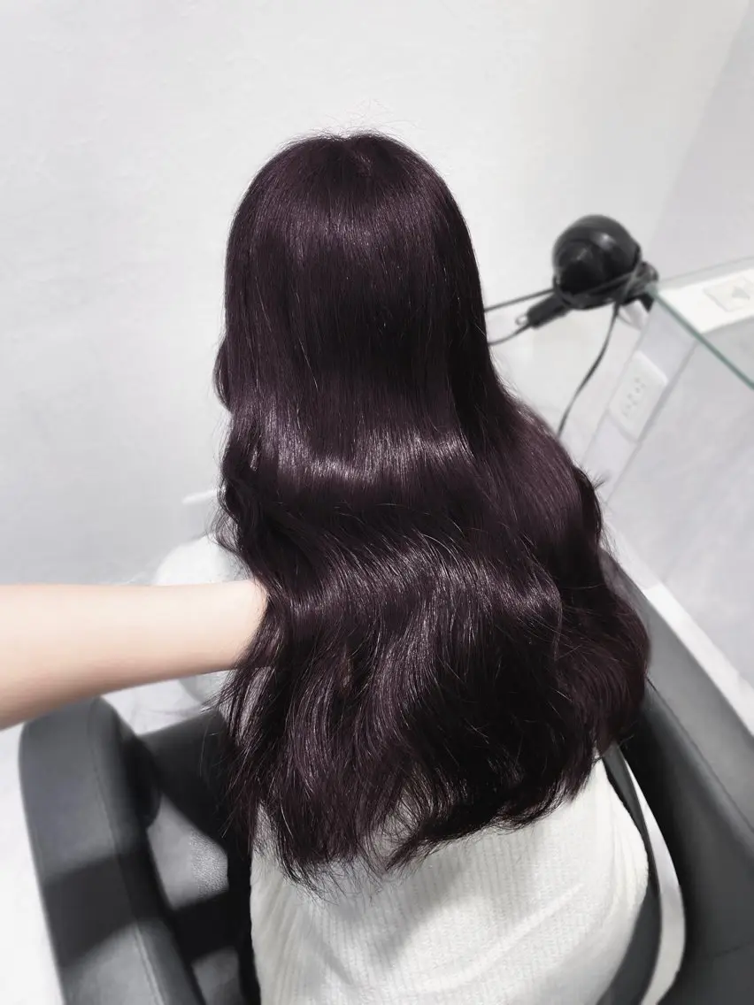 ロング カラー ラベンダーカラー 髪質改善 トリートメント ヘアカラー トリートメント ヘッドスパ ヘアセット 表参道♡暗髪♡ 艶カラー♡アユミのヘアスタイル