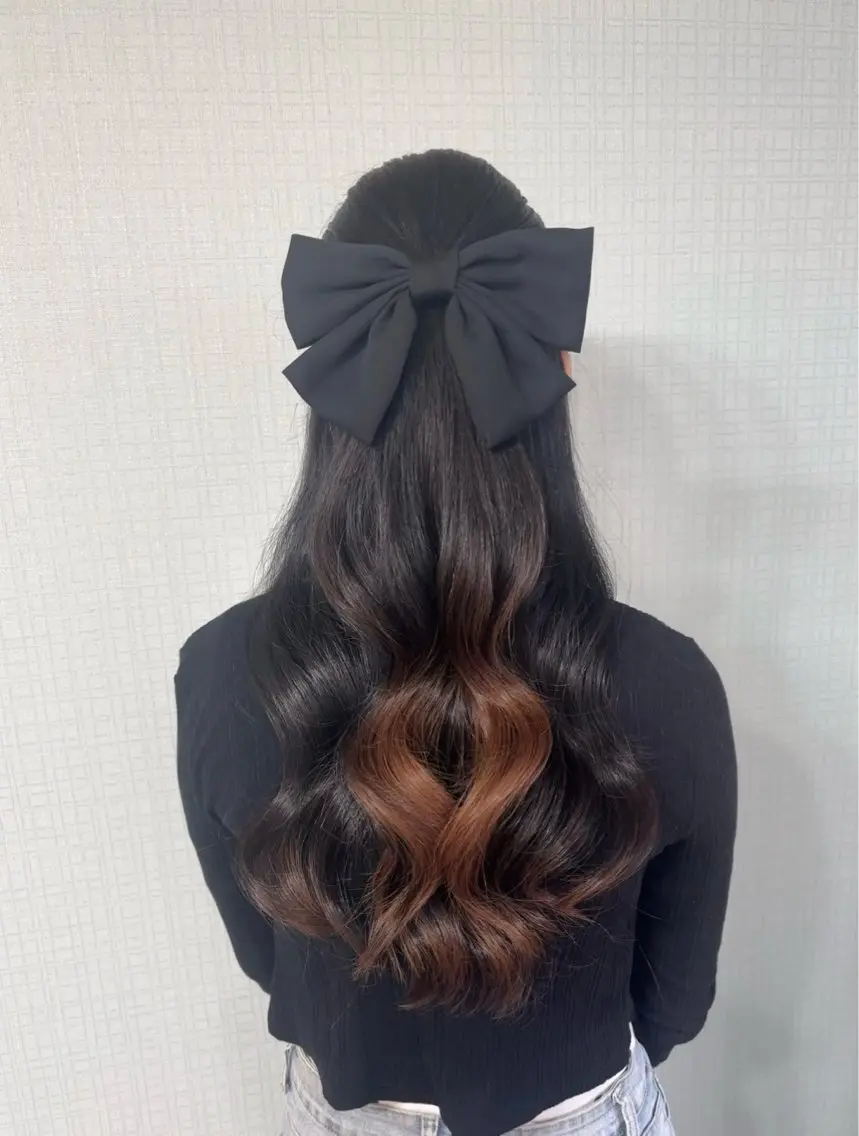 ロング ヘアアレンジ ハーフアップ ココシャル miranoのヘアスタイル