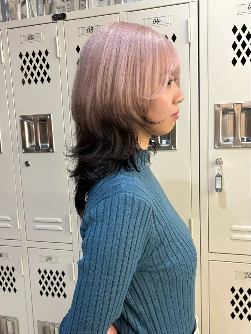 セミロング ヘアカラー トリートメント エクステ/大人可愛い カラー🩷RINAのヘアスタイル