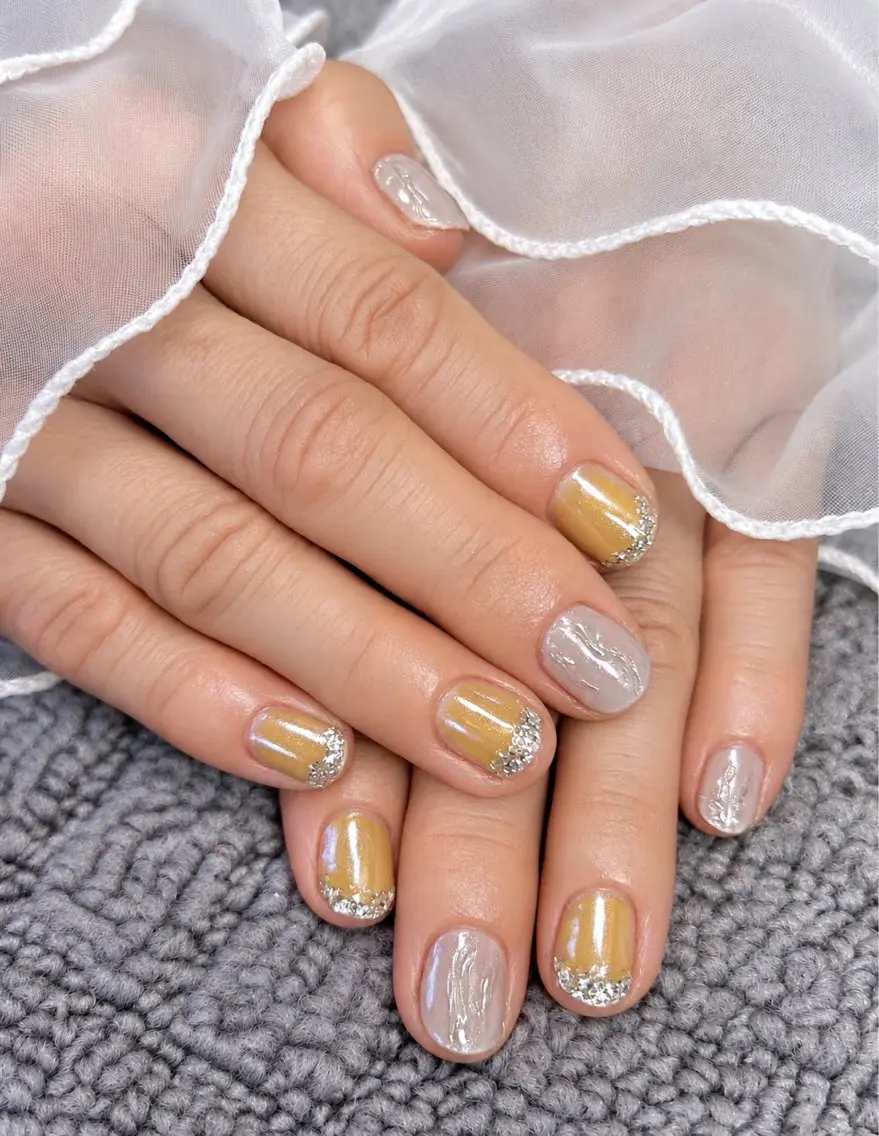 ネイル 黄色 ハンドネイル Asemota Shihoのネイルデザイン
