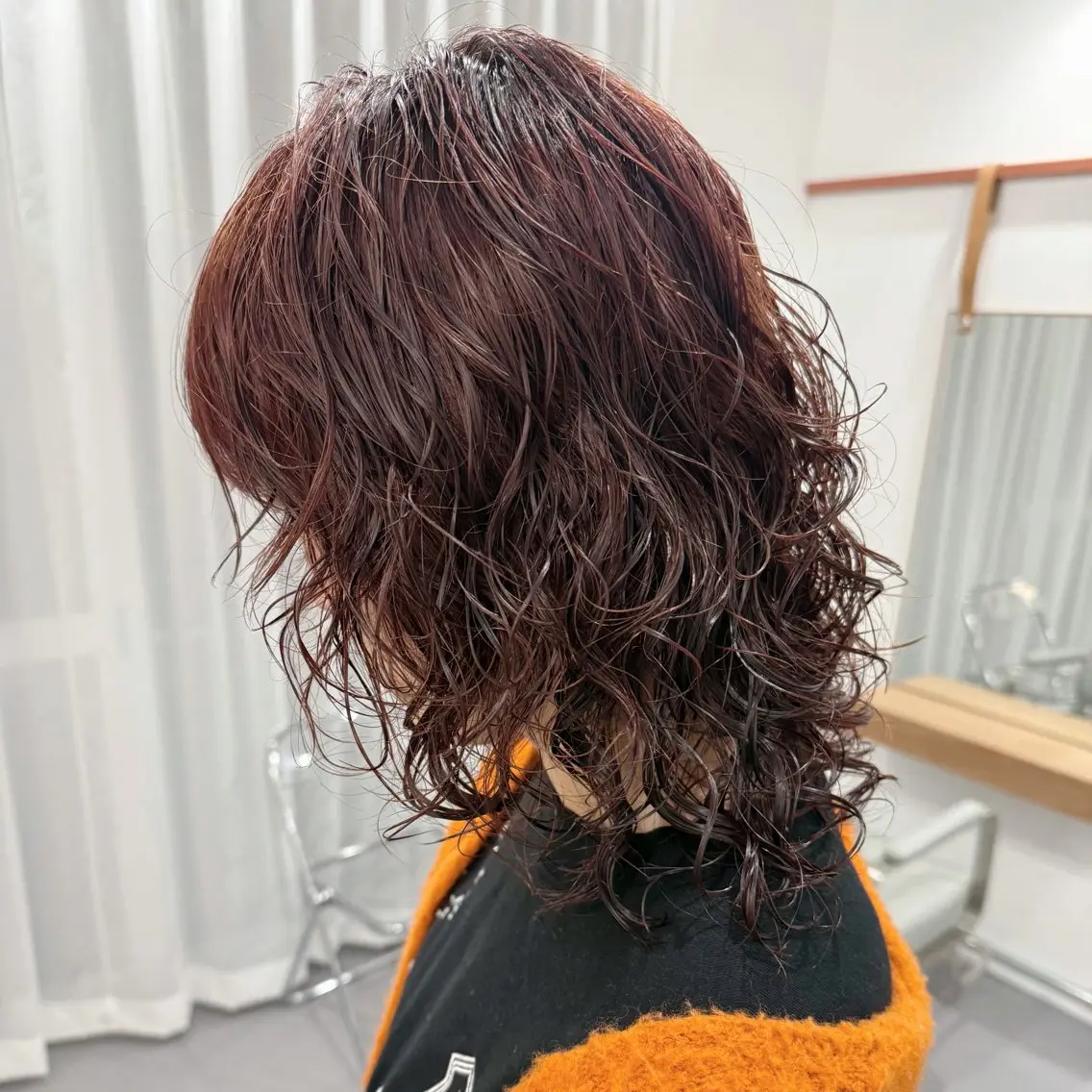 ミディアム カラー パーマ ミディアムパーマ カット パーマ レイヤーカット/ボブ /春日井🍏鵜飼元喜のヘアスタイル