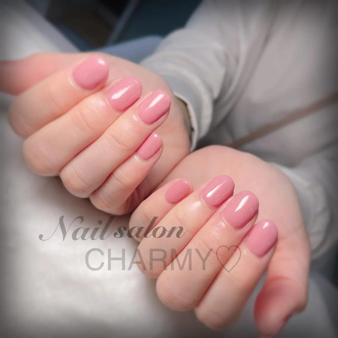 ネイル ワンカラーネイル ピンク ハンドネイル フットネイル Nail salon CHARMY♡のネイルデザイン