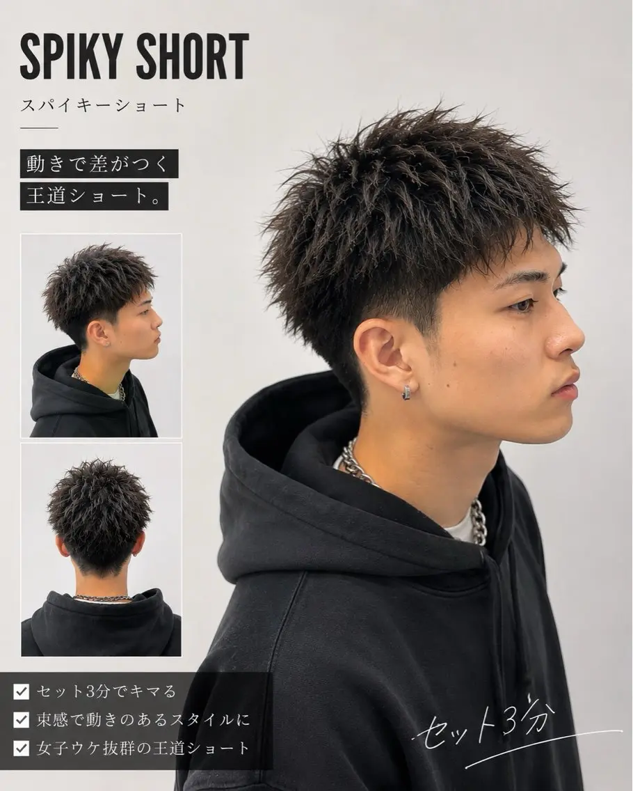 メンズ スパイキーショート カット ⚡️men's 相模大野⚡️兼子　昇のヘアスタイル
