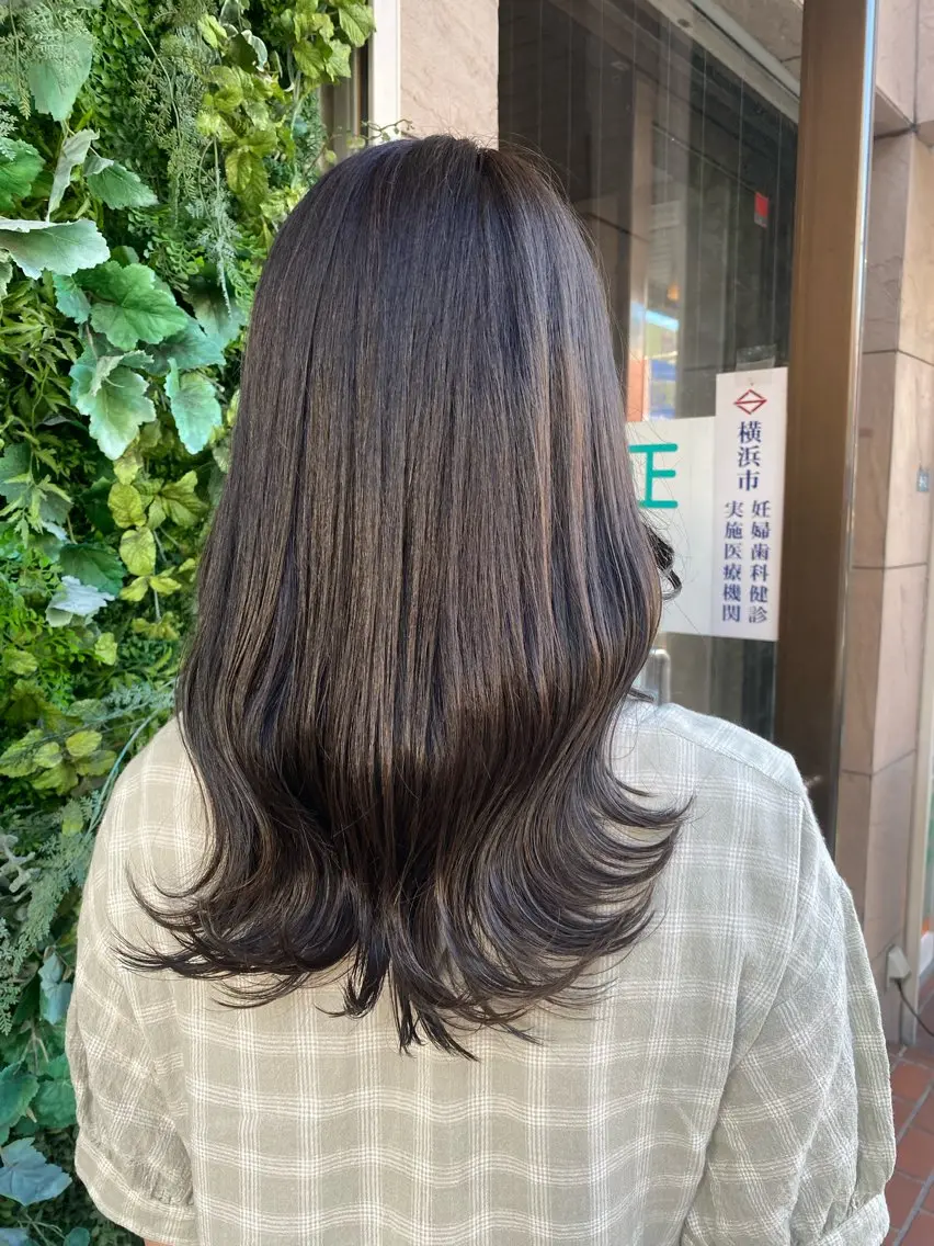 ロング カラー カット ヘアカラー トリートメント 透明感カラー/韓国 ヘア🩶yuri🩵のヘアスタイル