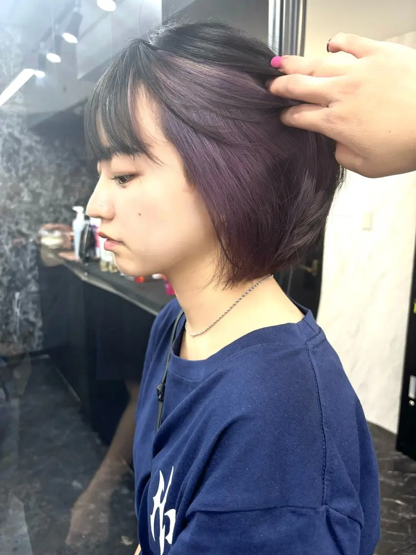 ショート カラー ラベンダーカラー ヘアカラー ハイトーン/エクステ 🧸MOE🧸のヘアスタイル