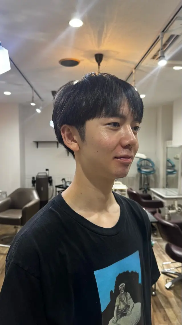 ショート メンズ マッシュ カット 入沢 空向のヘアスタイル