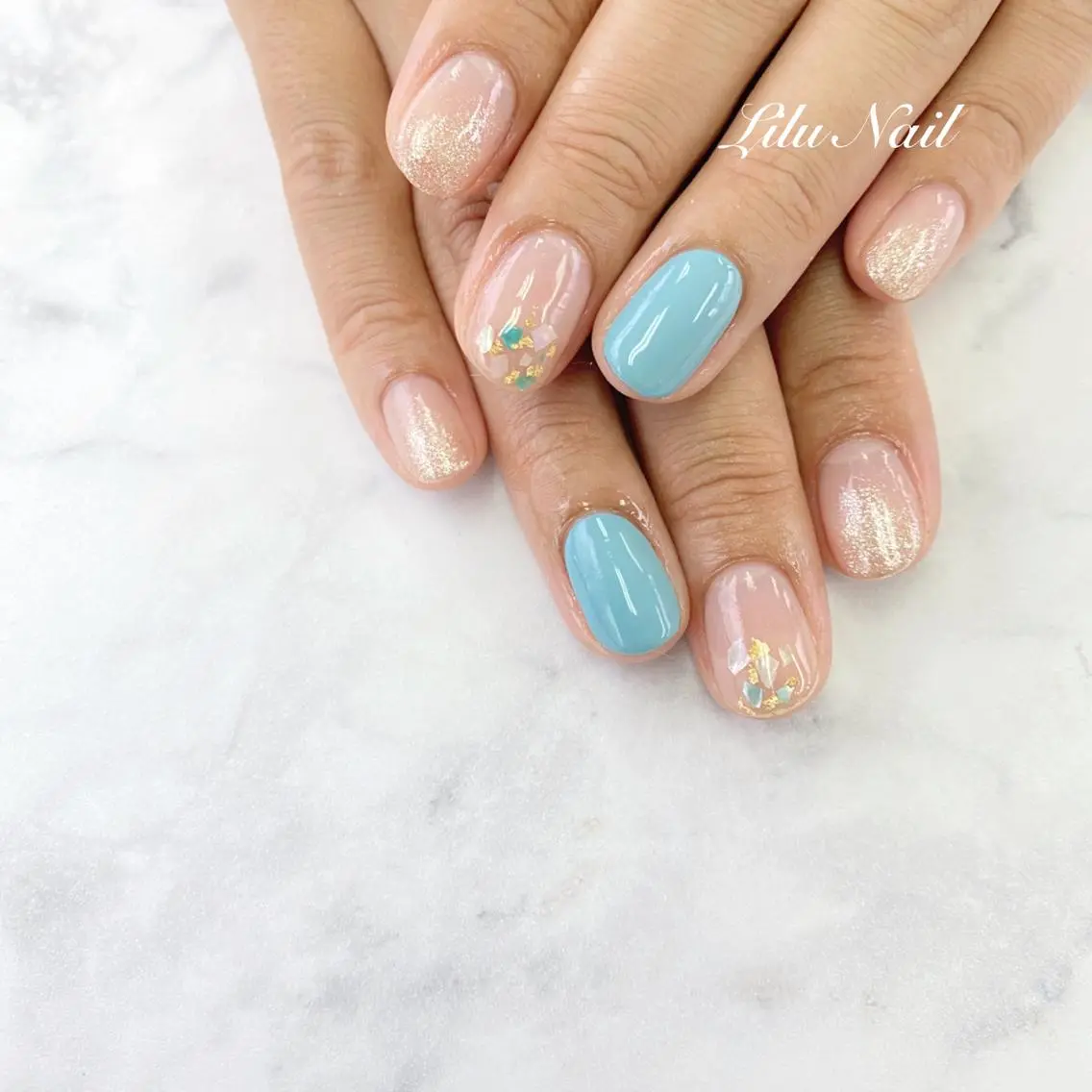 ネイル ニュアンスネイル モチの良さ◉ フィルインネイル♡のネイルデザイン
