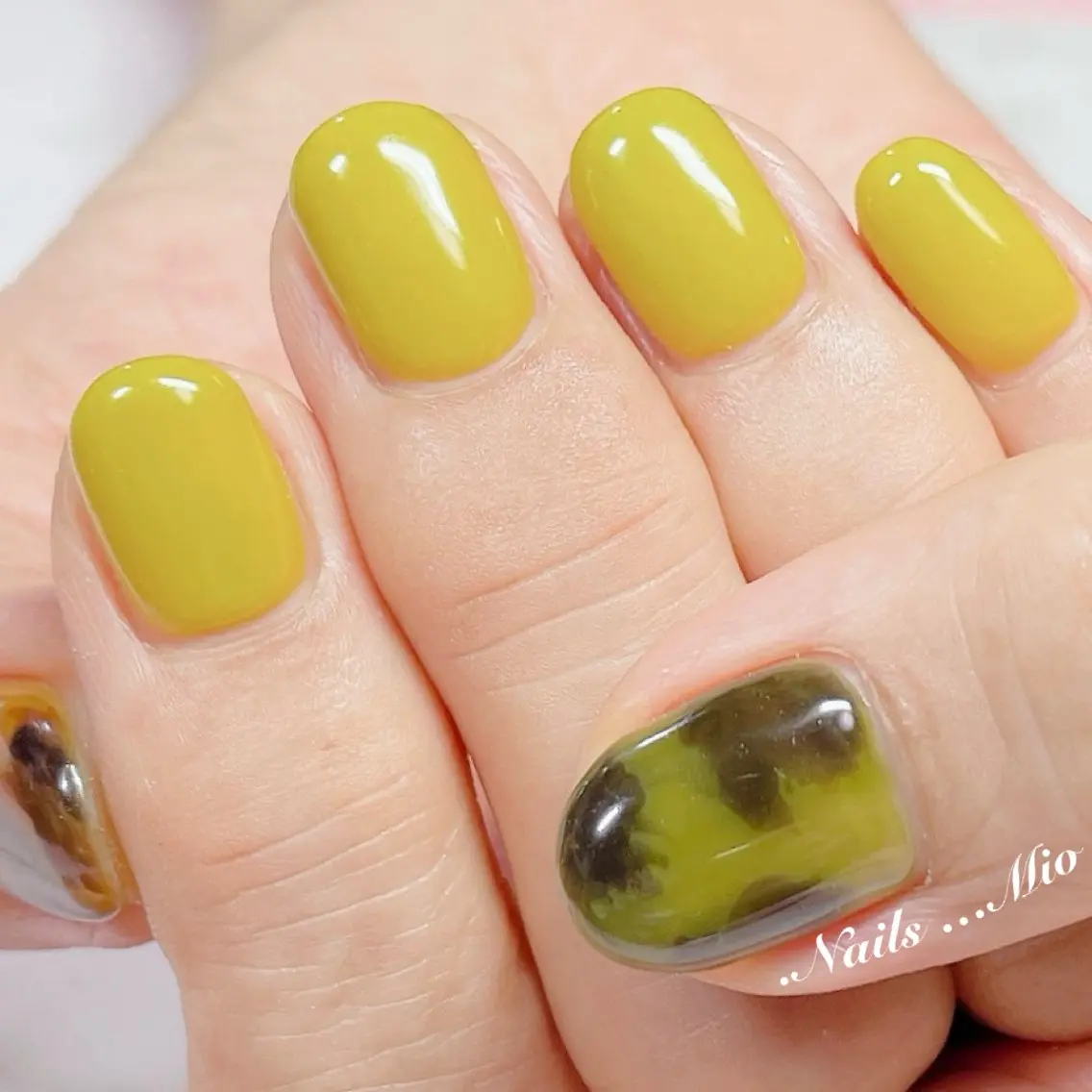 ネイル アートネイル べっ甲ネイル .Nails Mio 赤羽西ネイルサロンのネイルデザイン