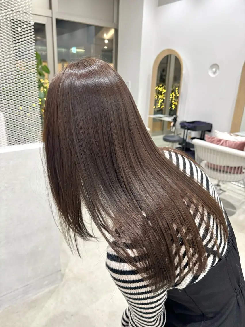 ロング カラー ベージュカラー カット 透明感カラー✴︎ SAYAKAのヘアスタイル