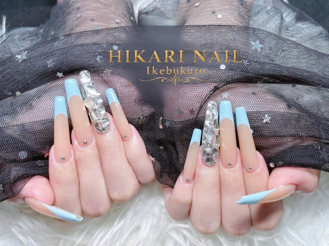ネイル チークネイル 長さ出し フレンチネイル ガーリー ハロウィン ハンドネイル HikariNail Ikebukuroのネイルデザイン