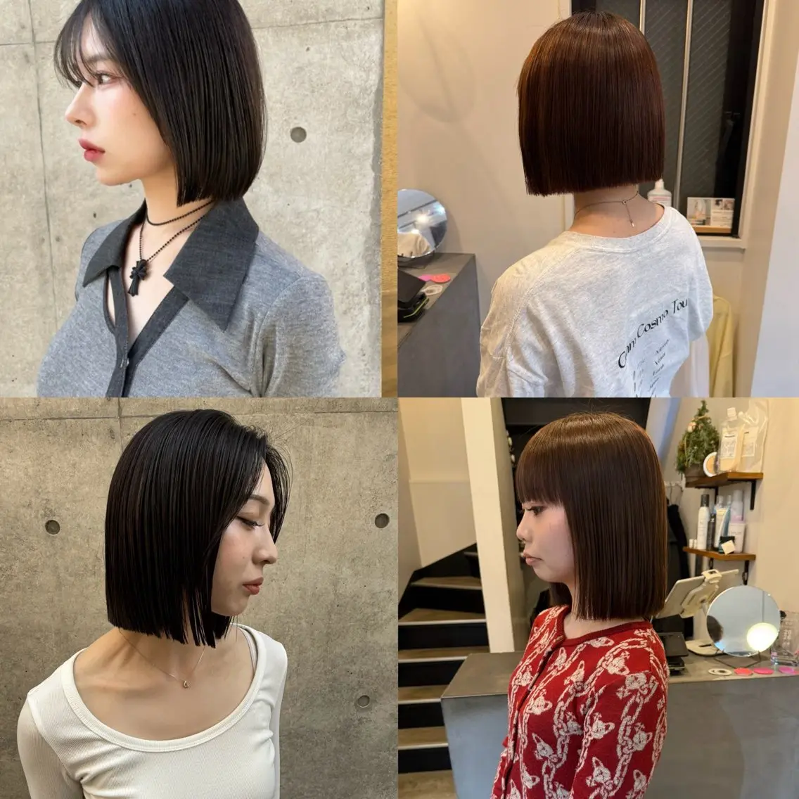 ショート 切りっぱなしボブ ボブ あやの/レイヤー /ベージュカラーのヘアスタイル