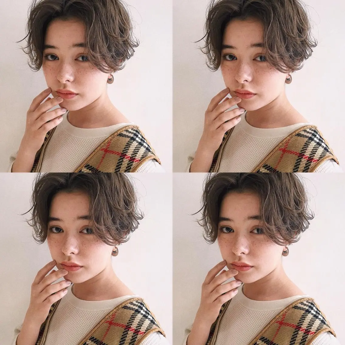 ショート カラー パーマ ヘアアレンジ ハンサムショート ショートヘア 小顔カット カット ヘアセット 松田 亮葉のヘアスタイル