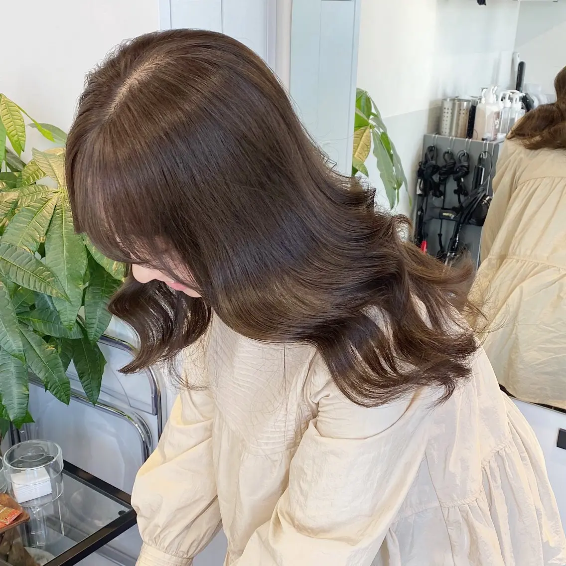ロング カラー ヘアアレンジ ベージュカラー ブリーチ 透明感カラー ブリーチなしカラー オリーブベージュ ブリーチなしカラー/ 髪質改善/寺門束のヘアスタイル