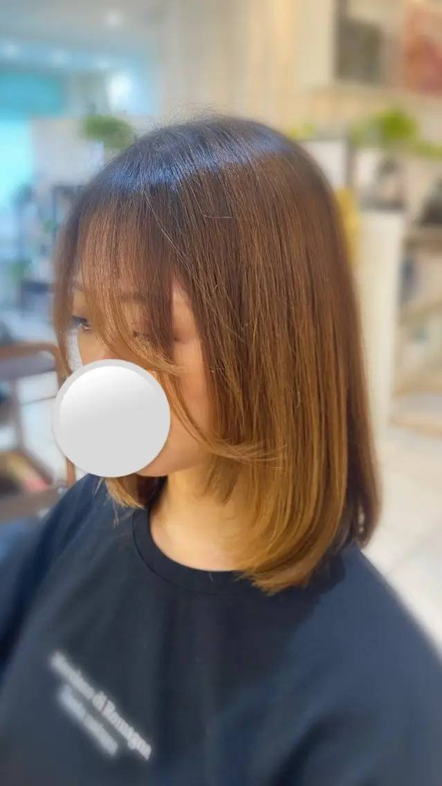 ミディアム 顔周りカット レイヤーカット ELLE/ 愛美のヘアスタイル