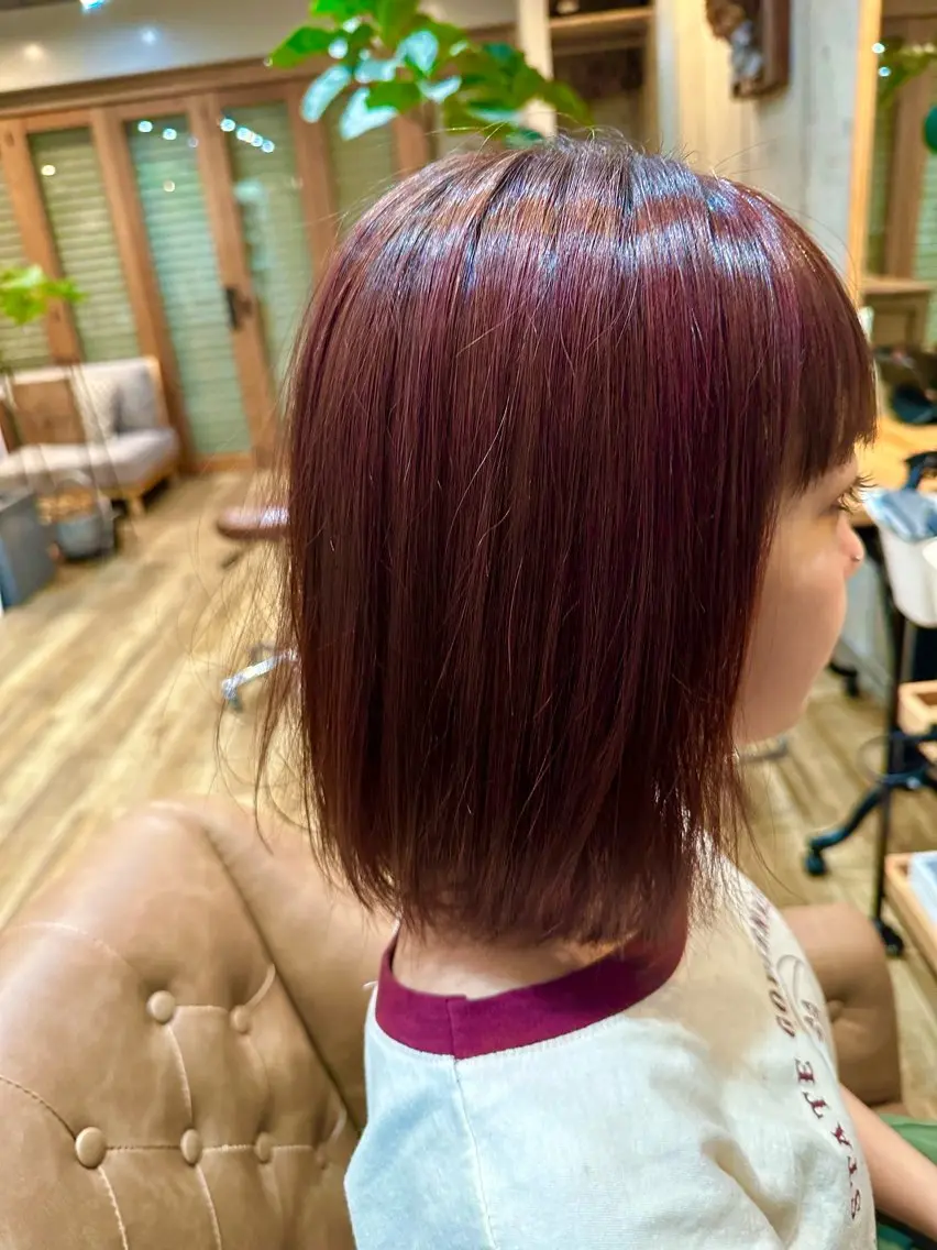 カラー レッドカラー 🫧MANA🫧縮毛 矯正モデル募集中🧡のヘアスタイル