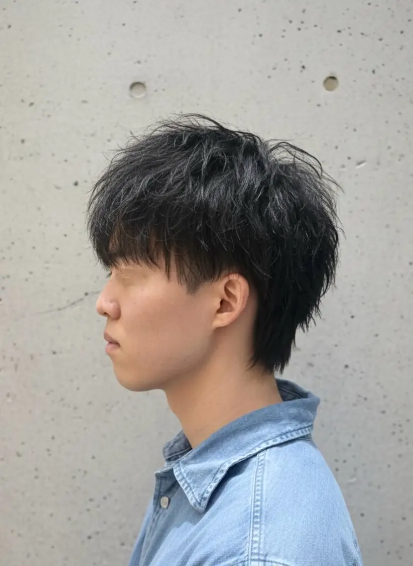 ショート パーマ メンズ メンズパーマ ツーブロック 波巻きパーマ カット パーマ 大人メンズパーマ /石川瑠青のヘアスタイル