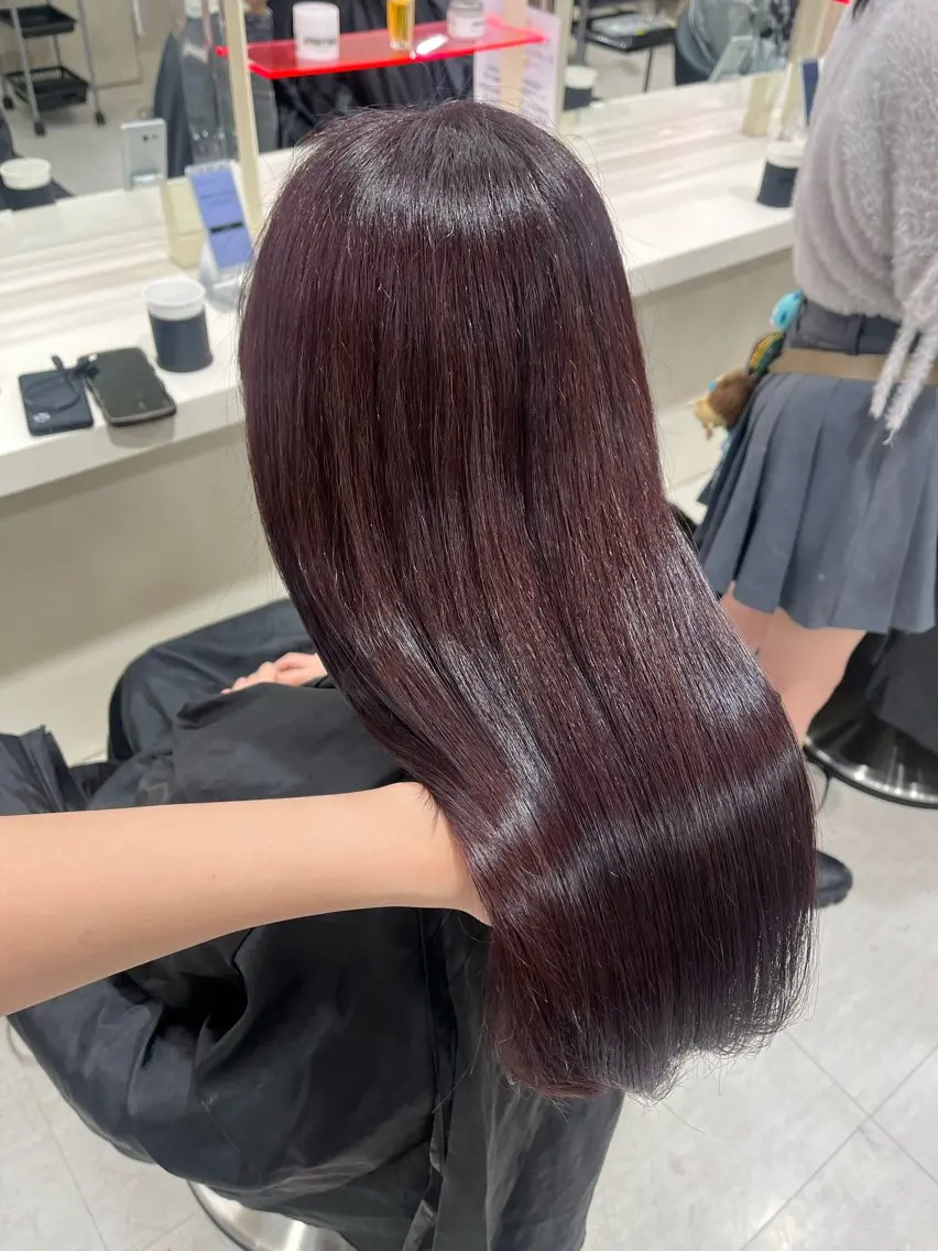 ロング カラー ブリーチ ブラウンカラー ラベンダーカラー ブリーチなしカラー 大人上品ベージュ 🎀HARUNAのヘアスタイル
