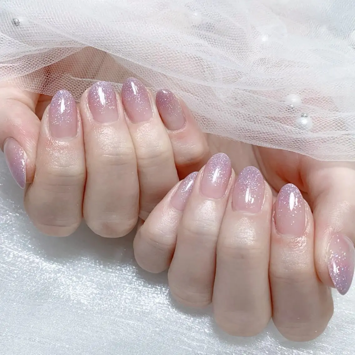 メンズ ネイル メンズ韓国風 アートネイル オーロラネイル ガーリー キラキラネイル ハンドネイル Nail salon 木にいるのネイルデザイン