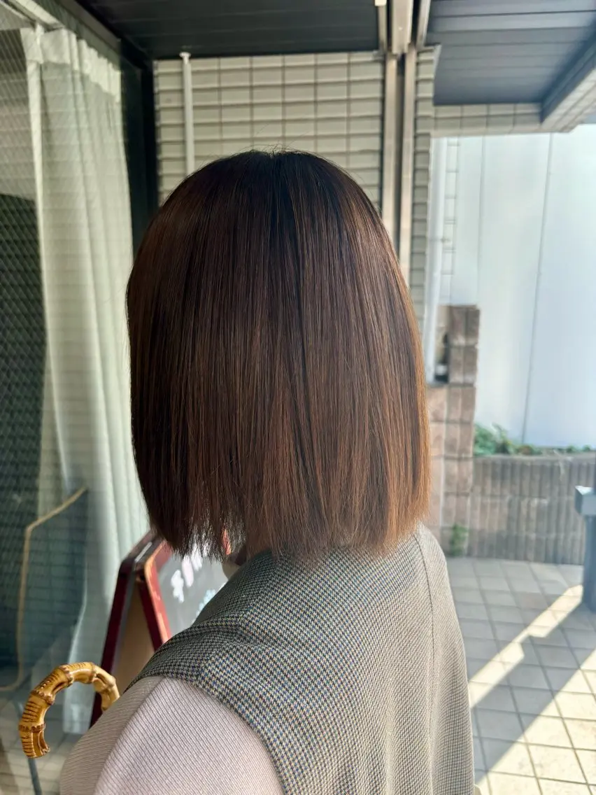 ショート カラー ブリーチ 透明感カラー ブリーチなしカラー 髪質改善 天川 満博のヘアスタイル