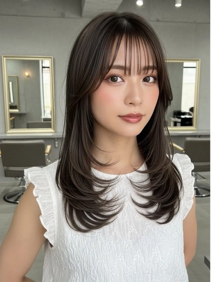 セミロング カット ヘアカラー トリートメント 似合わせボブ✖️ 韓国レイヤー✨小関のヘアスタイル