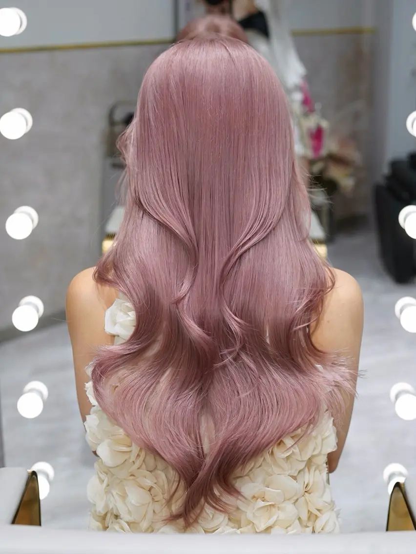 ロング カラー ピンクカラー カット ヘアカラー 艶ダブルカラー🩰ハ イトーン‎🤍香織のヘアスタイル