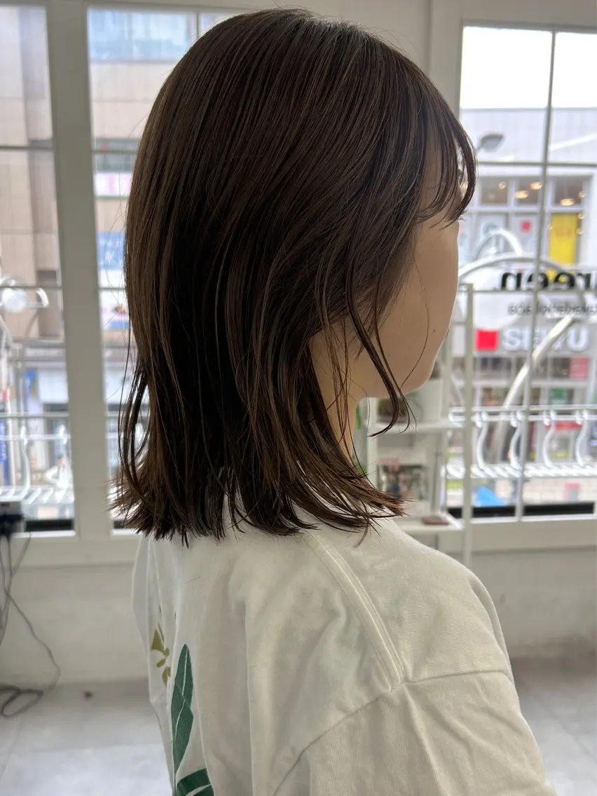 ミディアム カラー カット ヘアカラー レイヤーボブ/ 艶カラー/サナ🌼のヘアスタイル