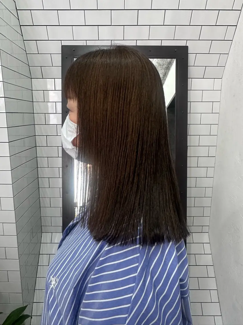 ミディアム カット 縮毛矯正 トリートメント 妙見 知洋のヘアスタイル