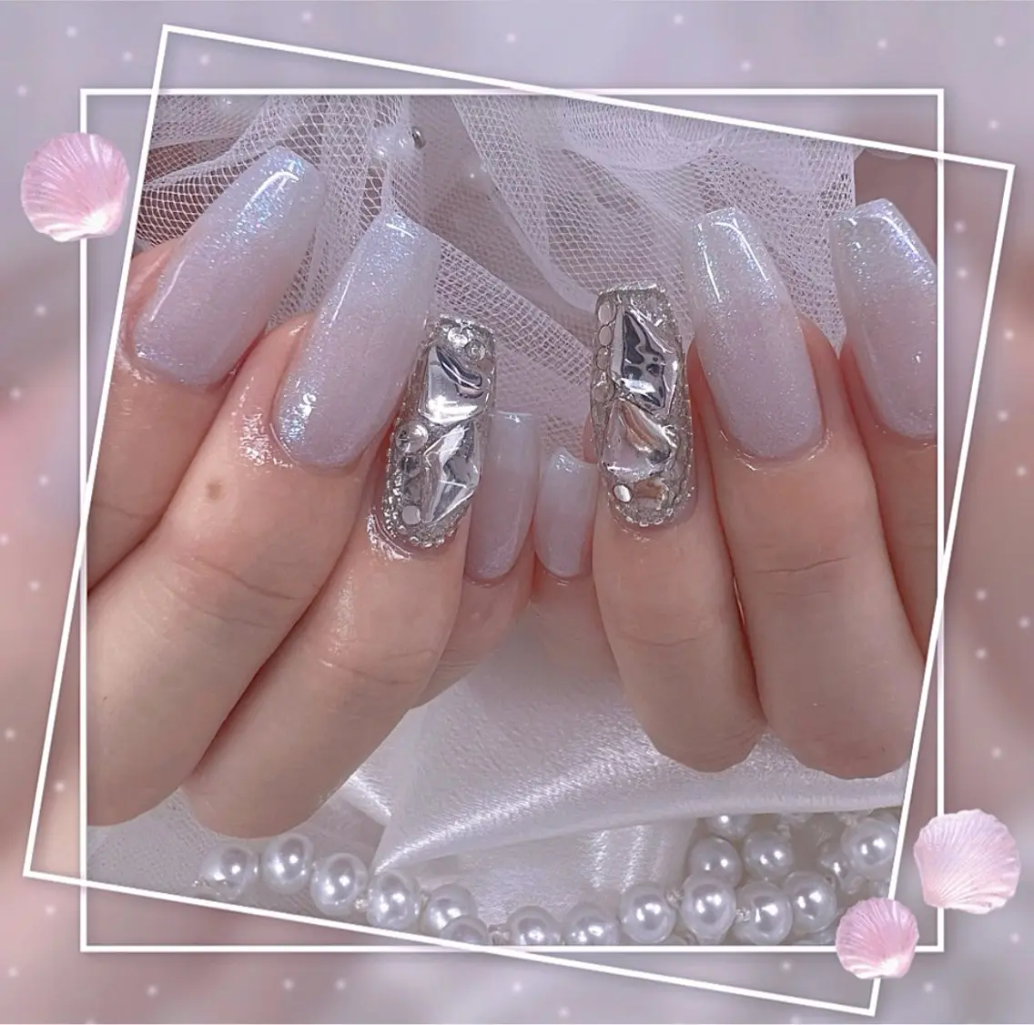 ネイル チークネイル ガーリー グラデーション マグネットネイル ピンク Chill Nailsalonのネイルデザイン