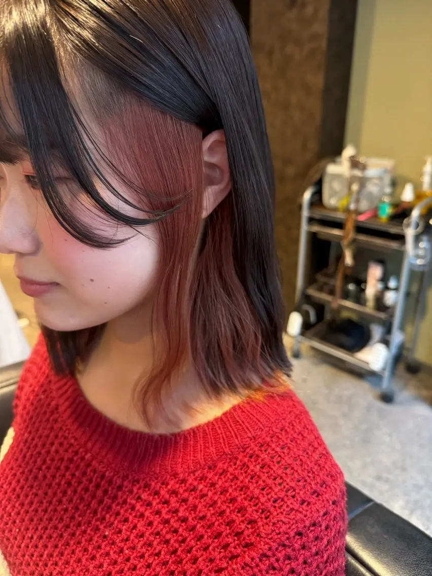 ミディアム カラー ヘアカラー トリートメント 花木 志穂のヘアスタイル