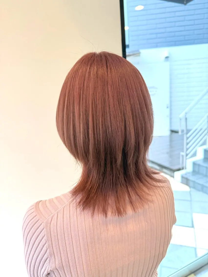 ミディアム カラー カット ヘアカラー トリートメント りか/透明感カラー/ レイヤーカットのヘアスタイル