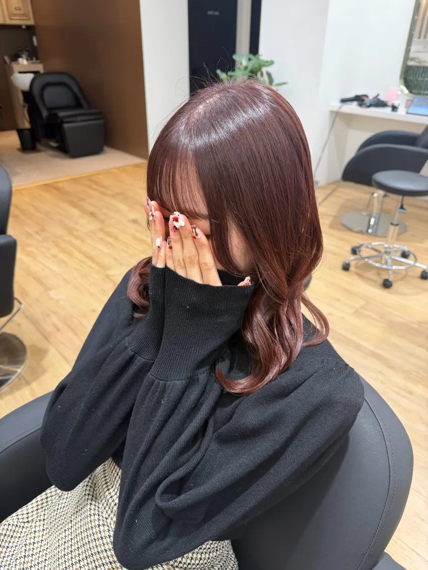 セミロング カラー ラベンダーカラー ピンクカラー ピンクラベンダー カット ヘアカラー トリートメント ✿ すずかのヘアスタイル