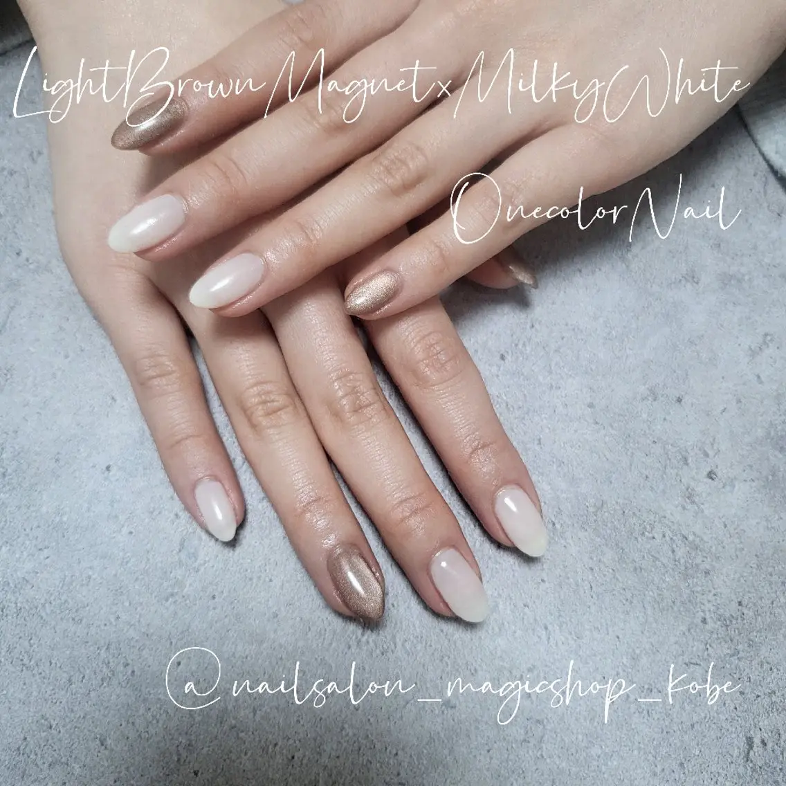 ネイル ブラウン ジェルネイル マグネットネイル ワンカラーネイル ソフトジェル Nailsalon MagicShopのネイルデザイン