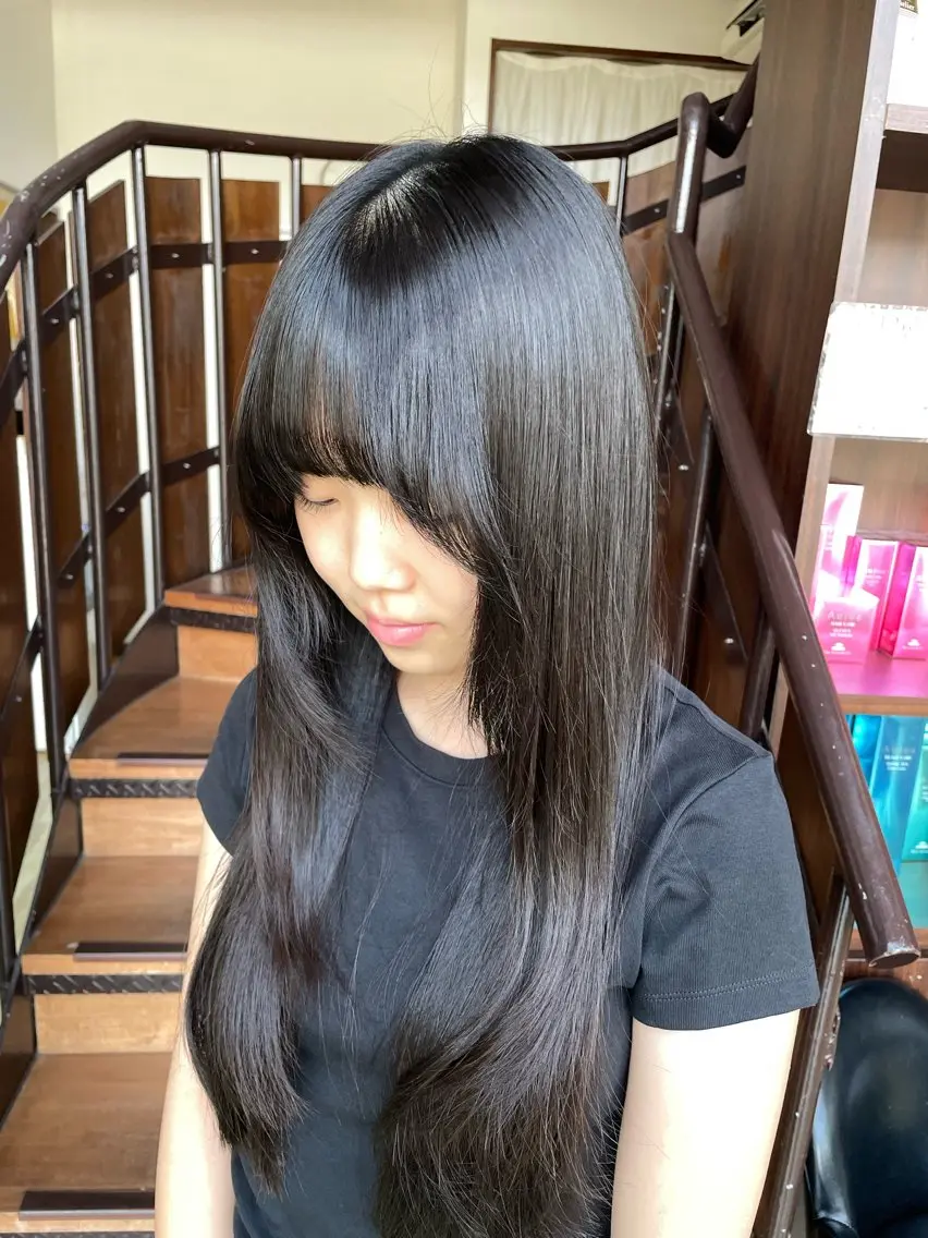 ロング カット 縮毛矯正 duaPAPASS 森本歩のヘアスタイル