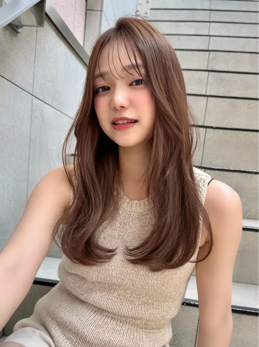 ロング カラー 透明感カラー🤎 中川智帆のヘアスタイル