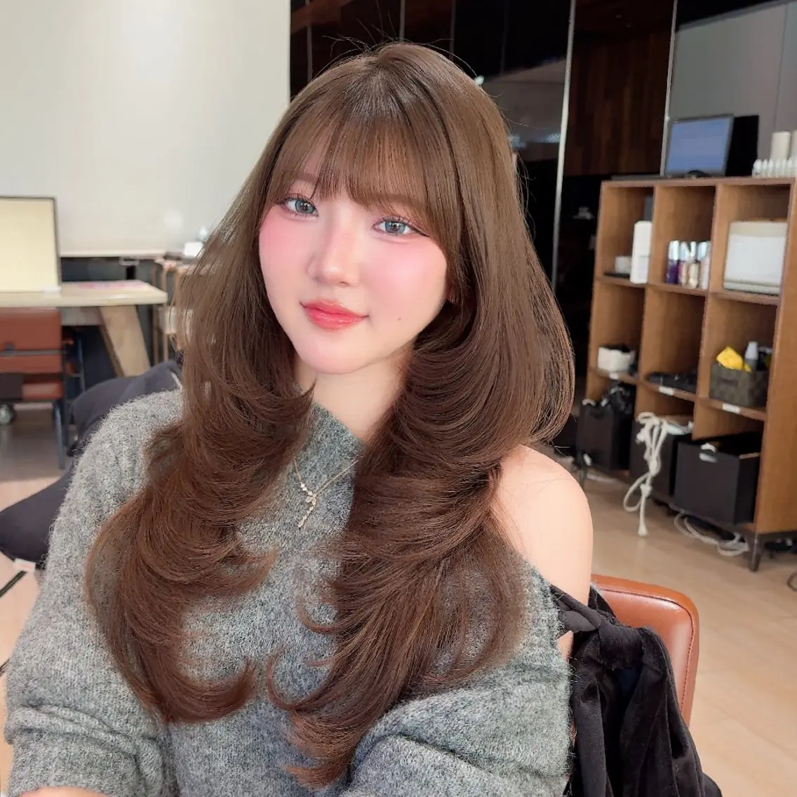ロング ハッシュカット カット トリートメント ヘッドスパ Nanako。/韓国 ハッシュカットのヘアスタイル