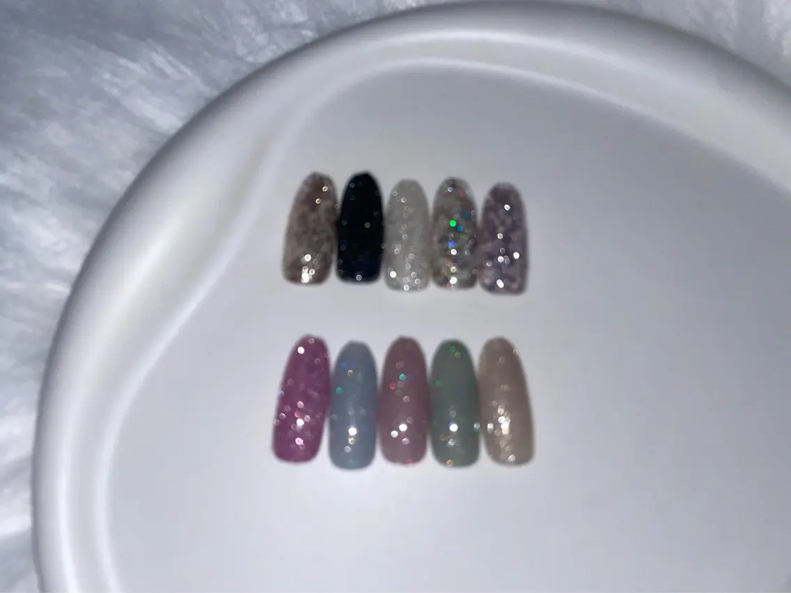 ネイル キラキラネイル ラメ(グリッター) ハンドネイル 韓国ネイル🎀 H nail 碧のネイルデザイン