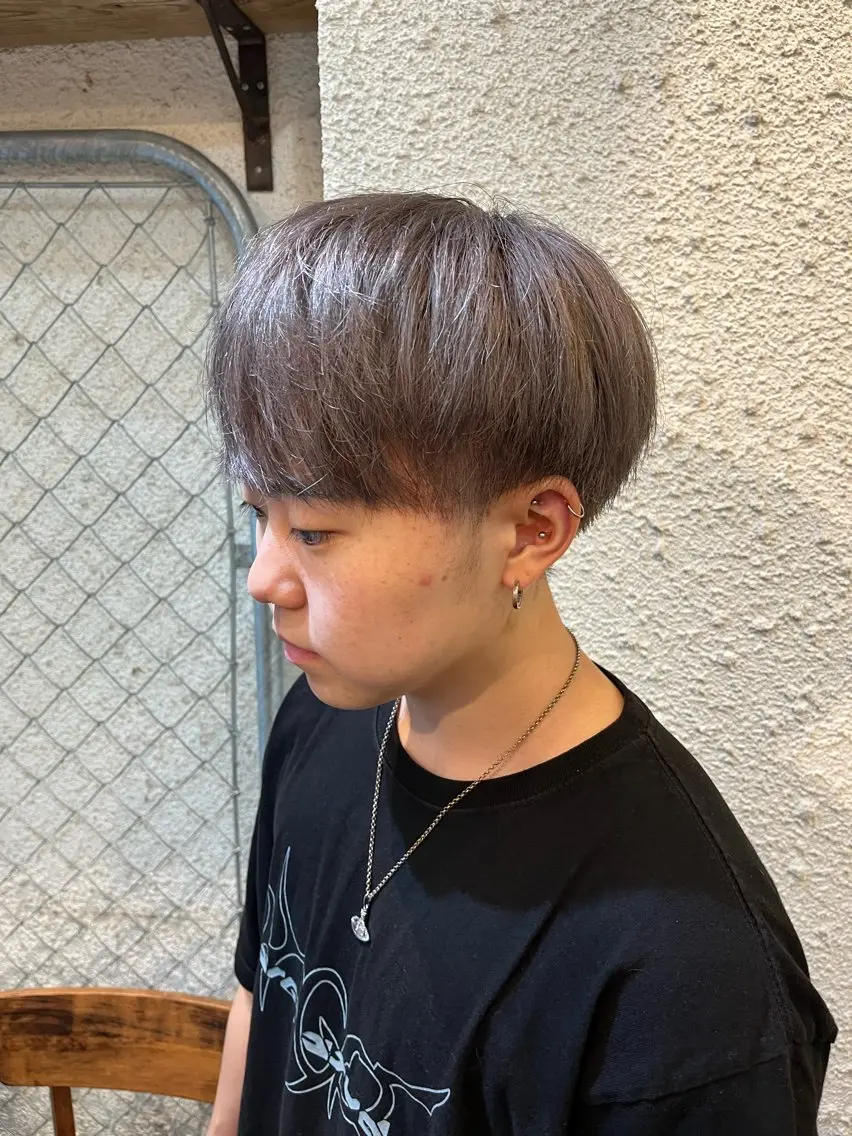 メンズ カット ヘアカラー トリートメント 🍀透明感カラー×垢 抜けボブ リクト💥のヘアスタイル