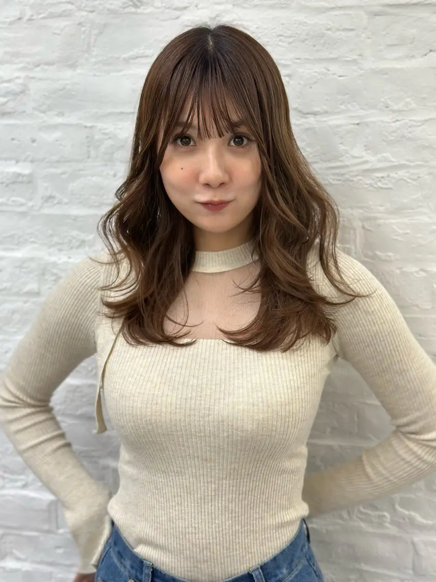 ミディアム カット ヘアカラー トリートメント ヘッドスパ ヘアセット 前髪顔まわりカット 🌈中村海聖のヘアスタイル