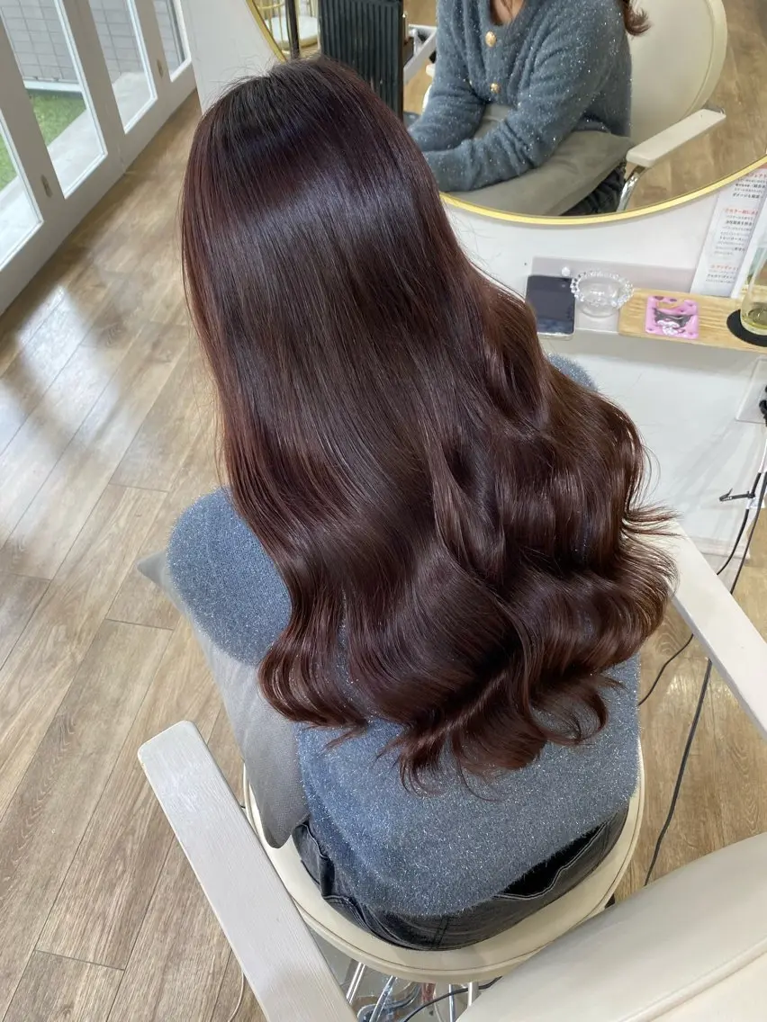 ロング ヘアカラー トリートメント mio♡ベージュ特化 🎀透明感カラーのヘアスタイル