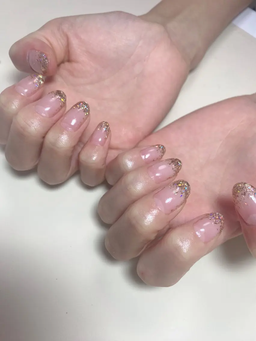 ネイル ラメ(グリッター) ラメグラデーション ハンドネイル Nail Salon K 🧸美爪育成のネイルデザイン