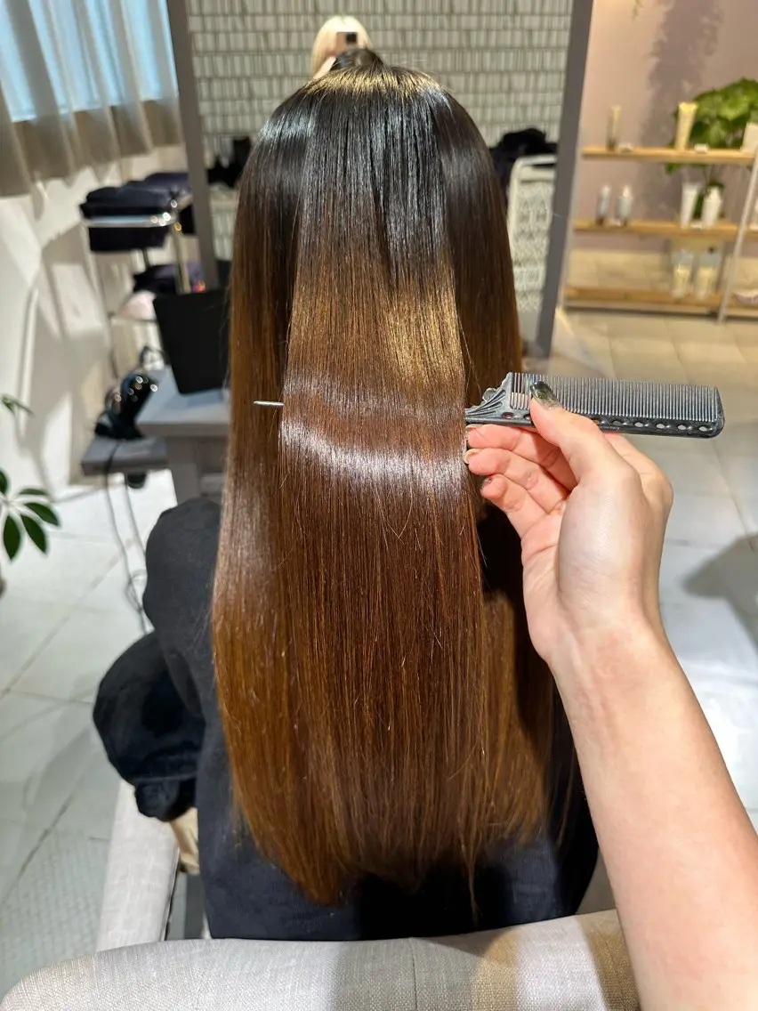 ロング 縮毛矯正 トリートメント 北千住 髪質改善 カナのヘアスタイル